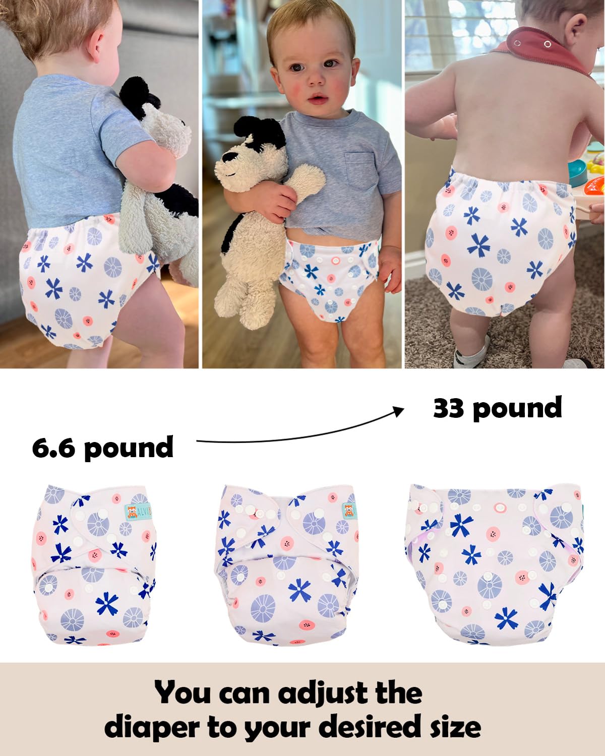 ALVABABY 12pcs Microfiber Inserts,Soft Cloth Diaper Liner,3-Layer Absorbent Inserts,Reusable for Baby Cloth Diapers 12T