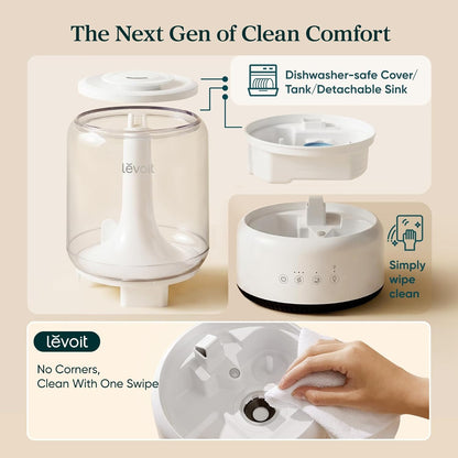 LEVOIT Dual 200S Smart Humidifiers for Bedroom, Top Fill, Customize Humidity for Home, Baby Nursery & Plants with Humidistat, Essential Oil Diffuser, Schedule, Timer, APP & Voice Control, 3L, Blue