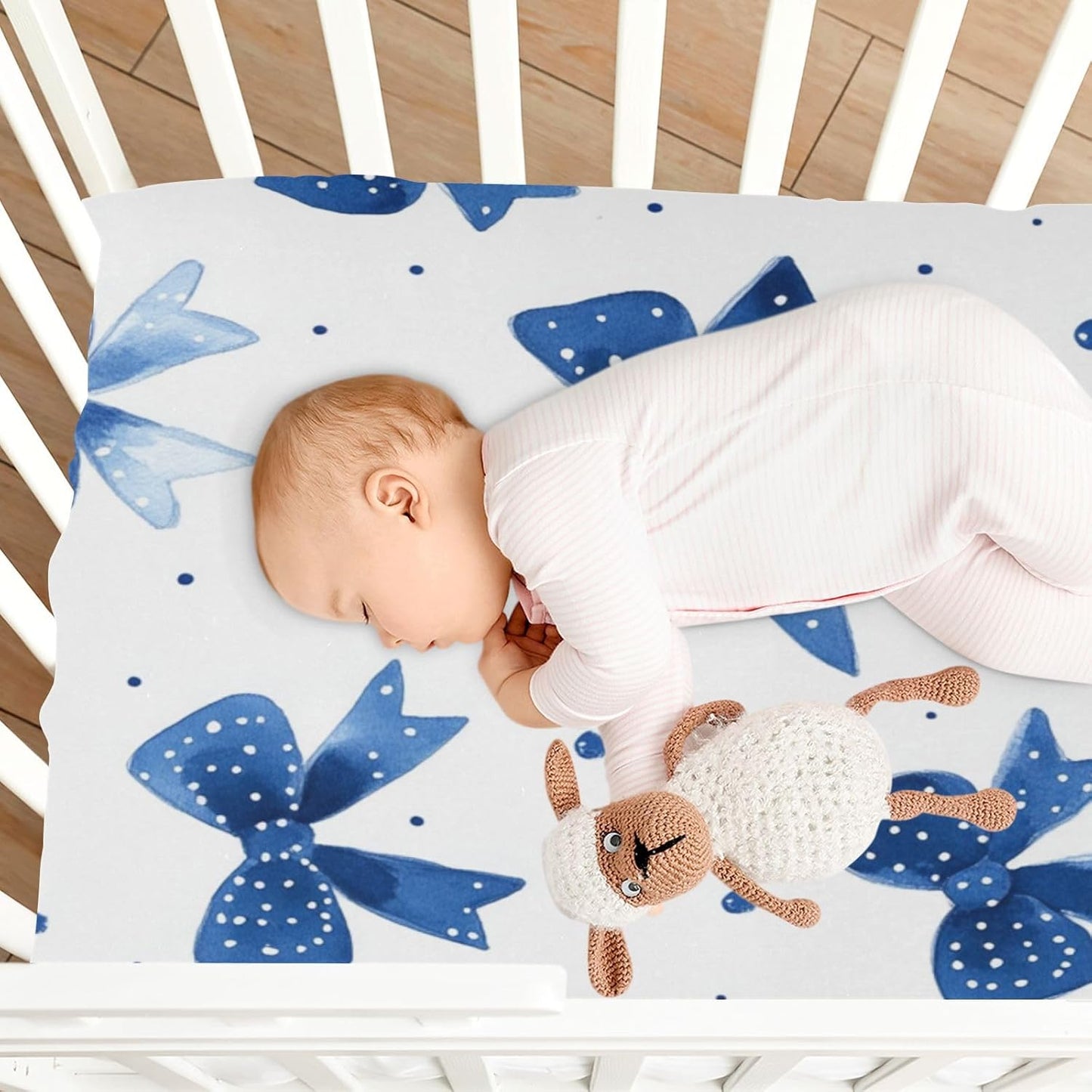 Fitted Crib Sheets Cactus and Floral Stretchy Portable Playard Sheets for Baby Toddler, Breathable Soft Mini Crib Mattress 52 x 28 in for Boys and Girls