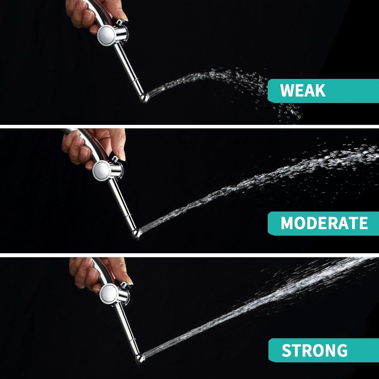 BARROCK Advanced Handheld Bidet Sprayer Set for Toilet, Bathroom Ergonomic Jet Bidet Spray Attachment Kit for Muslim Shower, Feminine Hygiene, Bathing Pets and Washing Baby Cloth Diaper, Matte Black