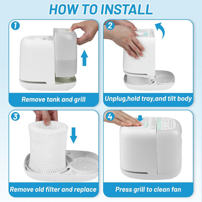 Lemige Premium Humidifier Filter Replacement 2.0 for Canopy Bedside Humidifier and Nursery Humidifiers, Made with Wood Pulp and Paper Wick Filter, Humidifier Wicking Filter Replace Every 6 Weeks