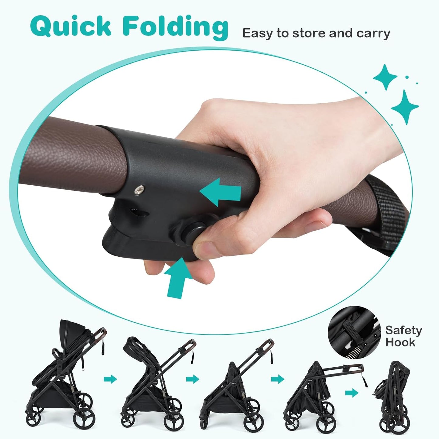 BABY JOY 2 in 1 Baby Stroller, High Landscape Convertible Bassinet Stroller with Reversible Seat, Net, Adjustable Canopy, Cup Holder, Foldable Pushchair Pram Stroller for Newborn Toddlers (Gray)