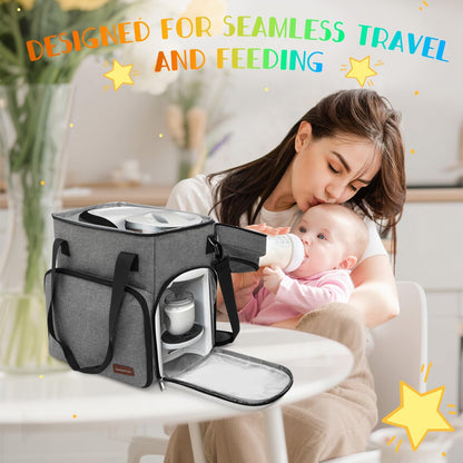 Carrying Case Compatible with Baby Brezza Formula Pro Advanced Formula Maker,Portable Formula Mixer Travel Organizer Bag with Shoulder Strap and Storage Pockets for Bottles,Baby Essentials