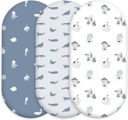 Bedside Sleeper Bassinet Fitted Sheets 20 x 33, 3 Pack Baby Delight Beside Me Dreamer,Babybond,Jimglo,koola,cowiewie,fodoss, Dream On Me Baby Square Bassinet, Pink Animal