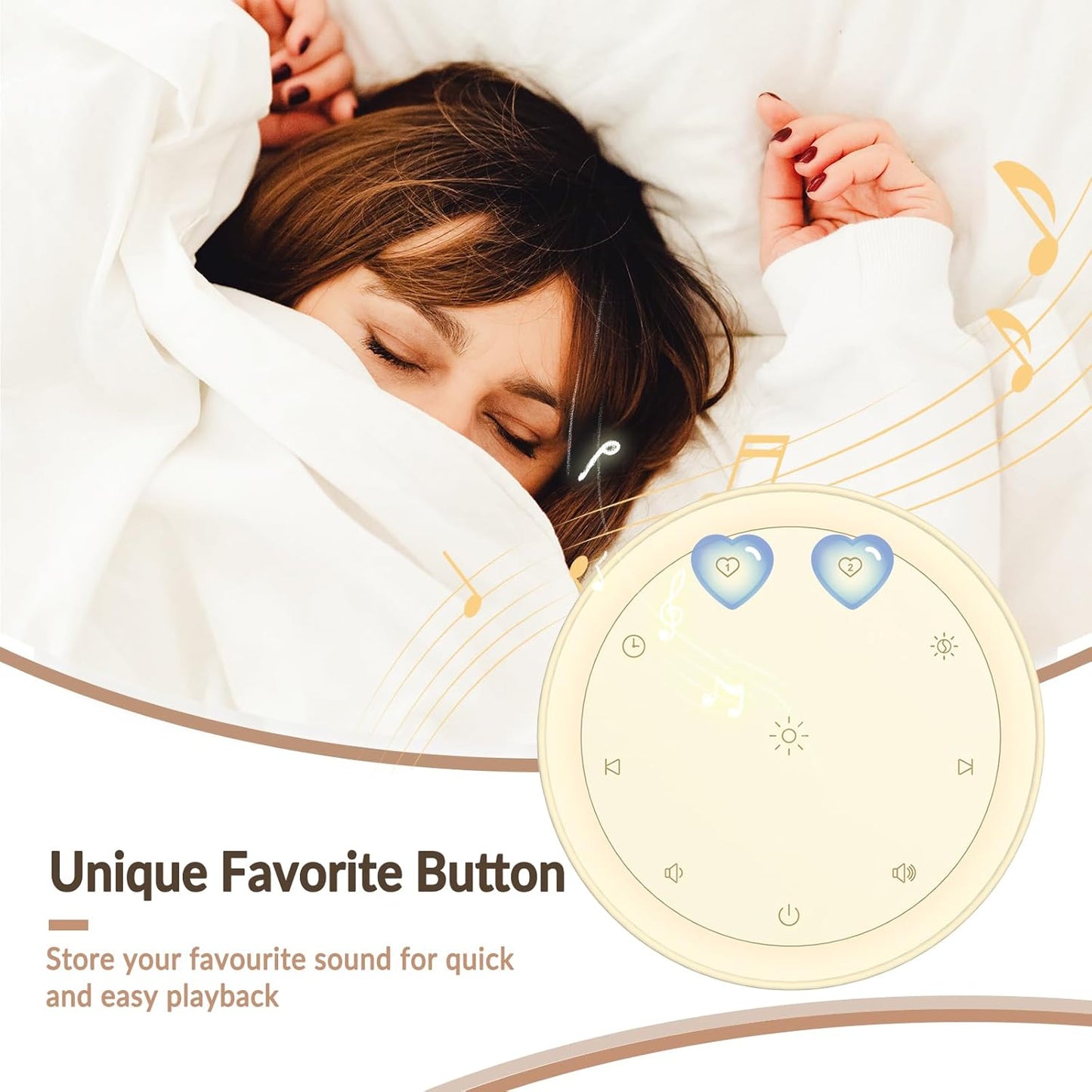 Kipcush White Noise Machine for Sleeping, 20 Soothing Sounds Including White Pink Brown Noise, Fan and Nature, Custom Shortcut Buttons, Dimmable Night Light, 8 Hour Timer, USB Powered