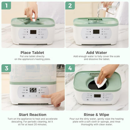Momcozy Official Descaling Tablets, Compatible KleanPal Pro Baby Bottle Washer, Descaler for Milk & Limescale Removal, 30 Count
