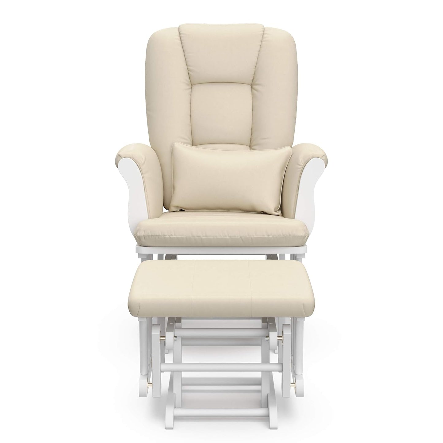 Storkcraft Tuscany Glider with Ottoman (Black/Gray) — GREENGUARD Gold Certified, Bonus Lumbar Cushion Included, Solid Wood Base, Smooth Motion, Award-Winning Nursery Rocking Chair, Glider and Ottoman