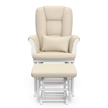 Storkcraft Tuscany Glider with Ottoman (Black/Gray) — GREENGUARD Gold Certified, Bonus Lumbar Cushion Included, Solid Wood Base, Smooth Motion, Award-Winning Nursery Rocking Chair, Glider and Ottoman