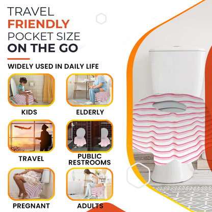 20 Extra Large Toilet Seat Covers Disposable for Kids & Adults-Toilet Covers Disposable for travel-Toddler Toilet Seat Cover Liners for Potty Training-Individually Wrapped-Waterproof (Bees)