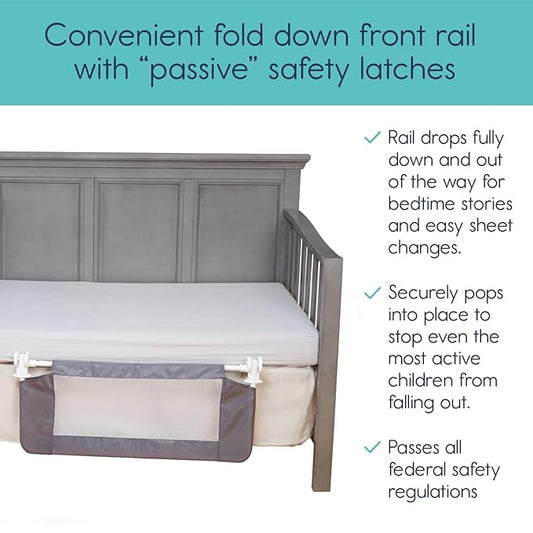Hiccapop Convertible Crib Bed Rail for Toddlers, Crib Rail Guard with Reinforced Anchor Safety