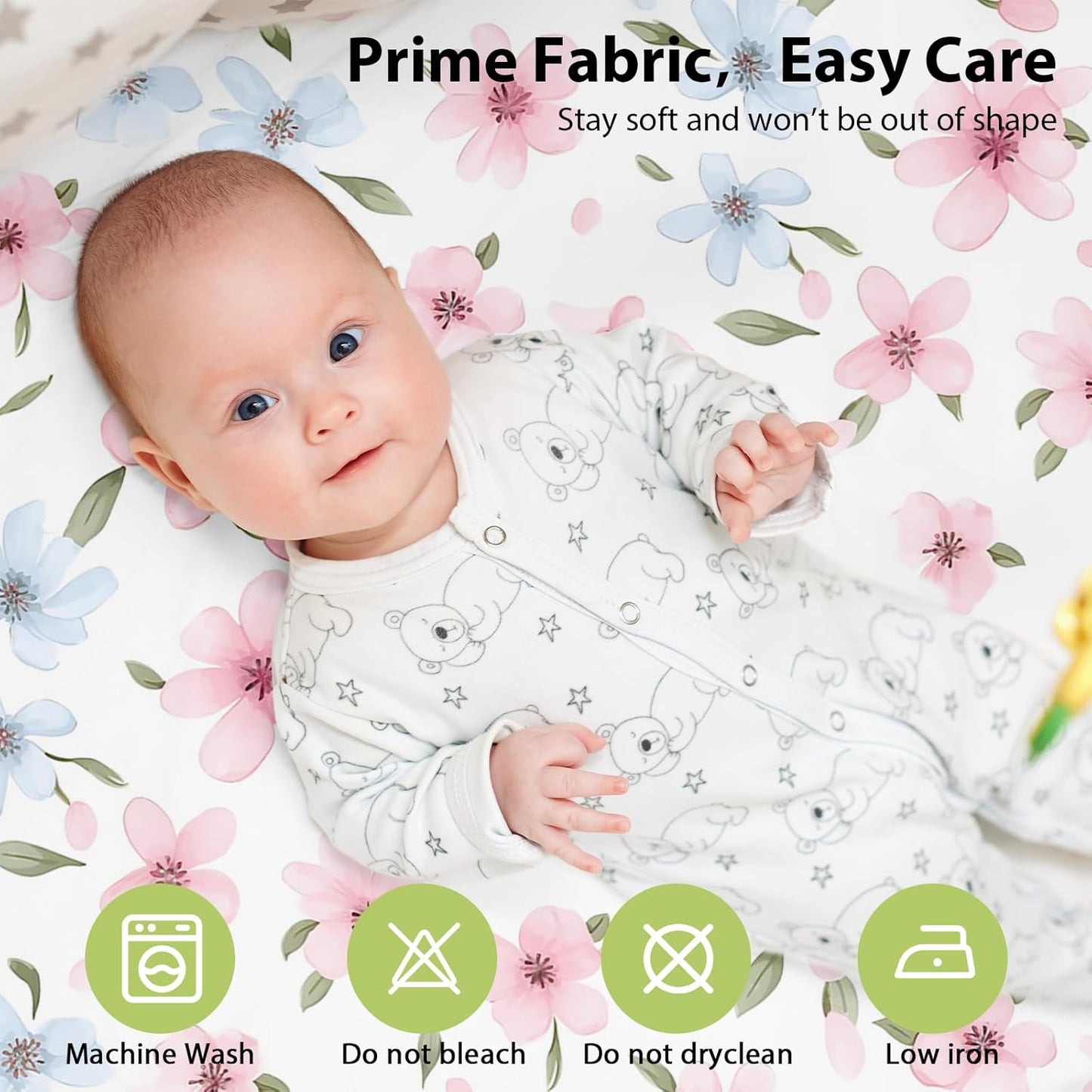 Baby Bedside Bassinet Sheets Girl, 33”x20” Compatible with Baby Delight Dream On Me & Most Rectangle Bedside Sleeper Bassinet Mattress, Super Soft Microfiber Pink Butterfly Flower