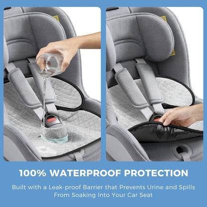 2 Pack Car Potty Training Seat Protector, Waterproof Toddler Carseat Potty Training Cover, Piddle Pads & Liners for Baby,Washable Non-Slip Leak-Proof Potty Pee Protector (Black)