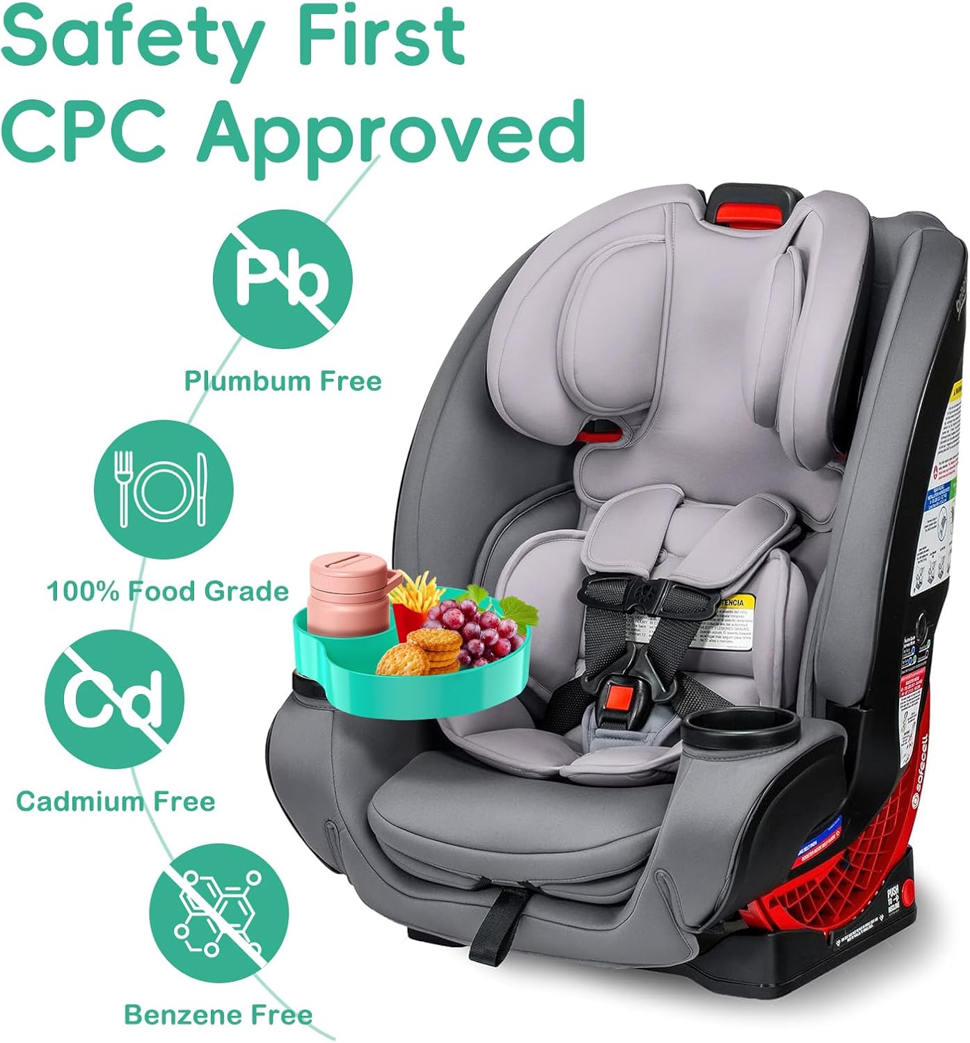 [2 Packs] Kids Car Seat Tray, Travel Tray with Cup Holder for Toddler Baby, Kids Car Seat Food Snack Organizer for Road Trip, Stroller snack Organizer Travel Must Haves Toddler Must Haves (Black)
