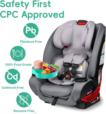 [2 Packs] Kids Car Seat Tray, Travel Tray with Cup Holder for Toddler Baby, Kids Car Seat Food Snack Organizer for Road Trip, Stroller snack Organizer Travel Must Haves Toddler Must Haves (Black)