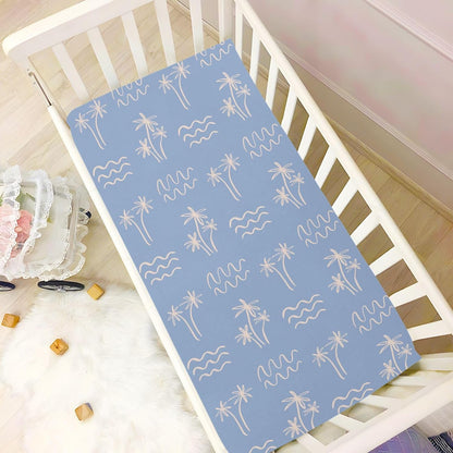 Fitted Crib Sheets Pink Checkered and Bows Stretchy Portable Playard Sheets for Baby Toddler, Breathable Soft Mini Crib Mattress 39 x 27 in for Boys and Girls