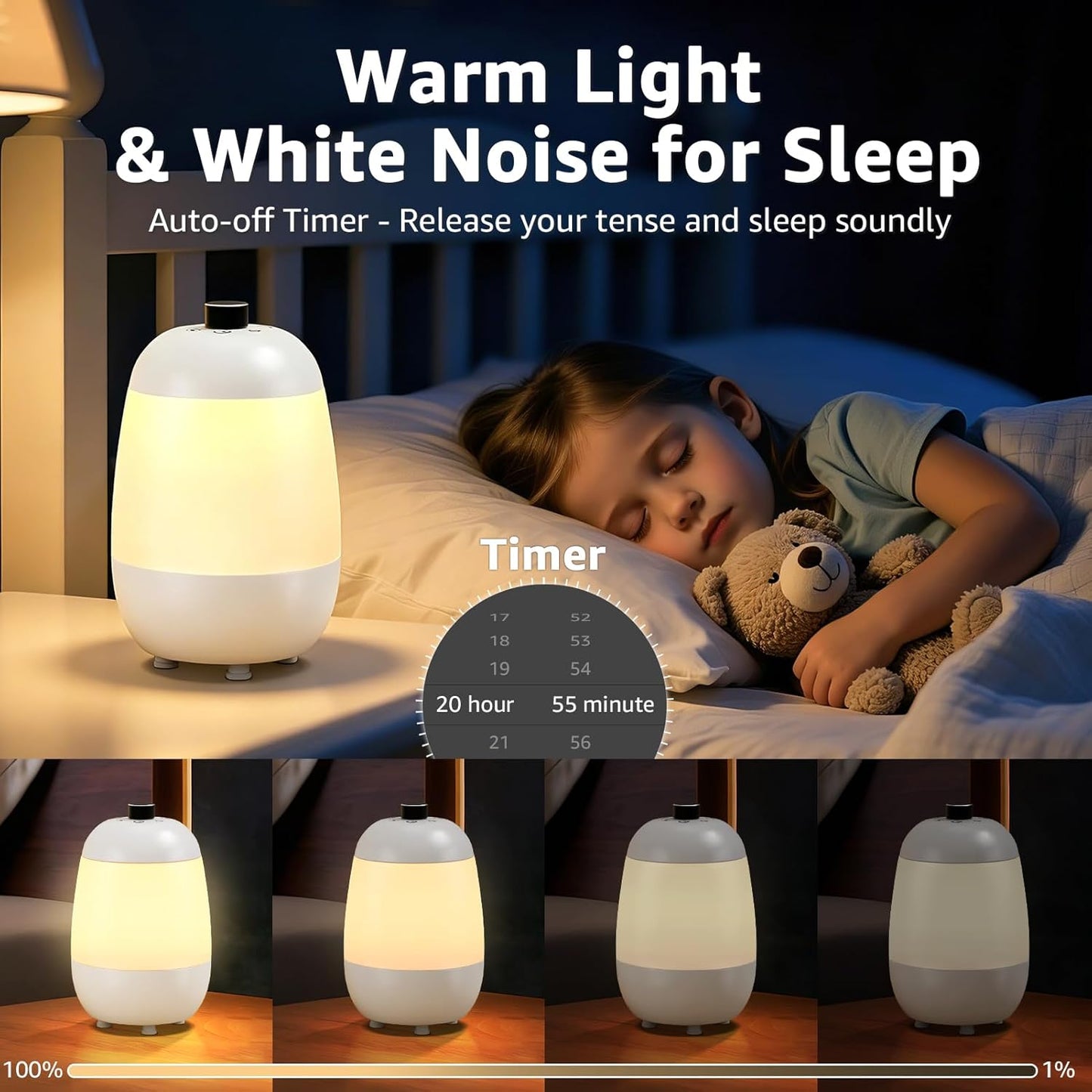 Uuffoo Sound Machine - White Noise Machine with Bluetooth Speaker and Night Light RGB, App Control, Portable Sleep Trainer, Soothing Sounds, Timer for Sleeping Bedside Bedroom