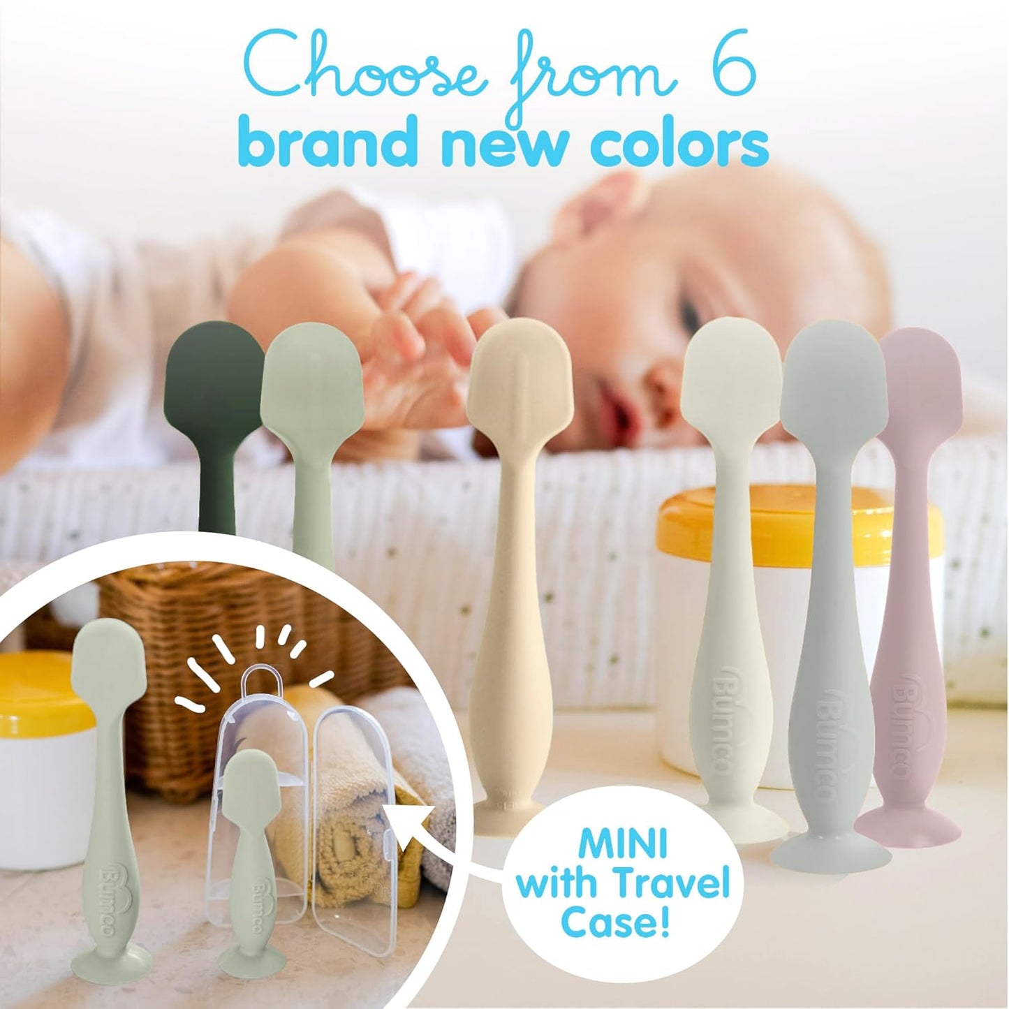Bumco Diaper Cream Spatula (Mini) - BPA-free Butt Paste Diaper Cream Applicator, Soft & Flexible Diaper Rash Cream Applicator, Butt Spatula Baby, Mom-Invented Diaper Bag Essentials (Sage Green)