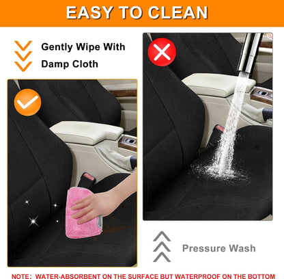 Front Seat Covers Compatible with 2000-2014 BMW 3 Series Convertible 320CI/323CI/325CI/330CI Standard, Heavy Duty Cationic Linen Fabric Seat Protector