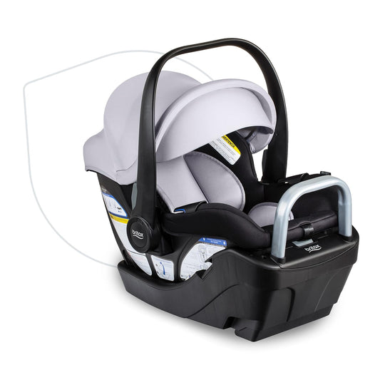 Britax Willow SC Infant Car Seat, Rear Facing Car Seat with Alpine Base, ClickTight Technology, RightSize System, Pindot Stone