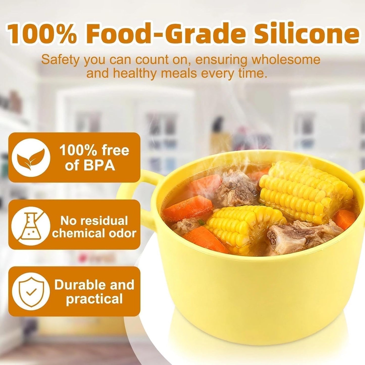 Small Silicone Steamer Microwave, Steamer for Baby Food Maker, Vegetable, Egg, 100% Food Grade Silicone Microwave Bowl with Lid and Handle, Non-stick, Easy Clean, Dishwasher Safe, 19oz