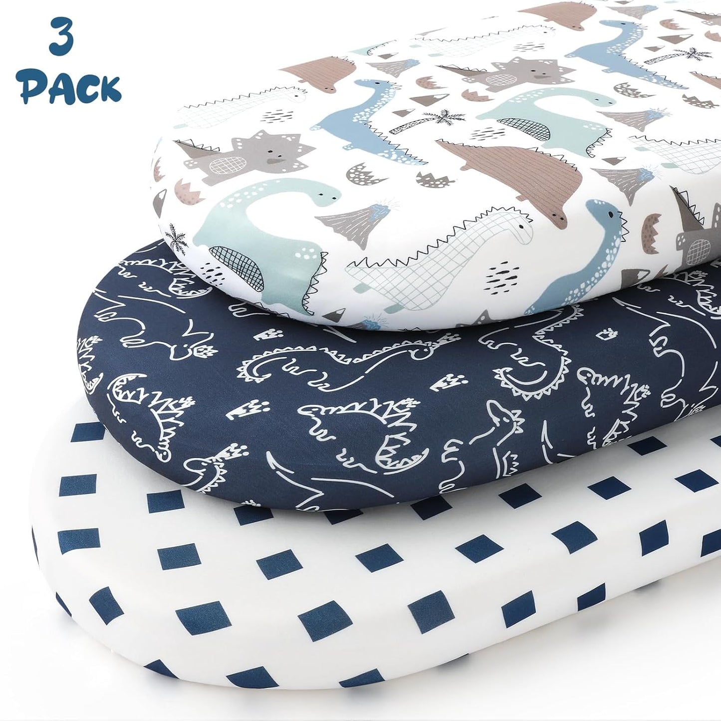 Yoofoss Pack and Play Sheets Fitted, Mini Crib Sheets 2-Pack for Pack N Play Mattress, Stretchy Playard Sheet, Soft and Breathable Green+Giraff