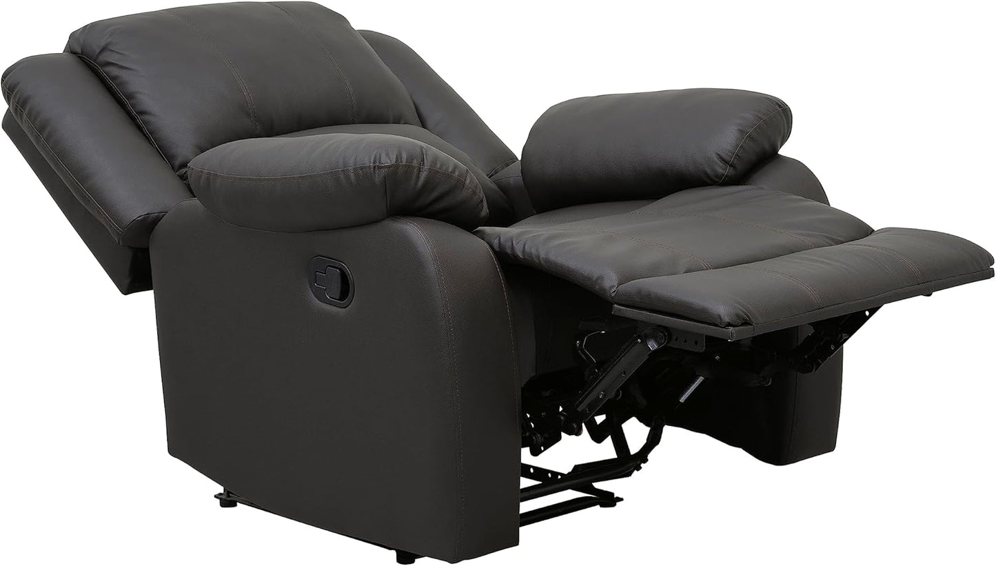 Lexicon Manual Glider Recliner Sofa Chair, Home Theater Seating, Wall Hugger Manual Reclining Nursery Chair for Bedroom/Living Room/Office/Apartment, Grey Chenille