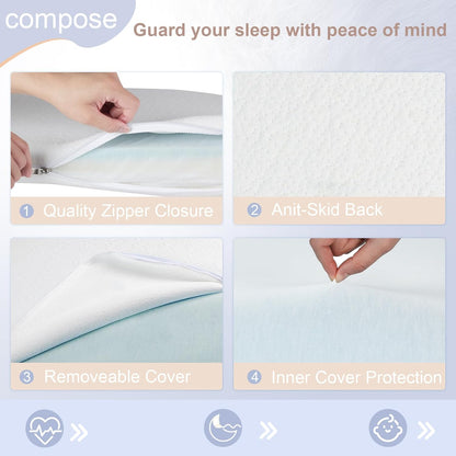 NeoBorn Baby Bassinet Mattress Pad, 30" x 18" Dual Sided Comfort Gel Memory Foam Mattress with Removable Soft Tencel Cover Fit for Halo Bassinest Swivel/Flex/Glide/Premiere/Luxe Series Sleeper