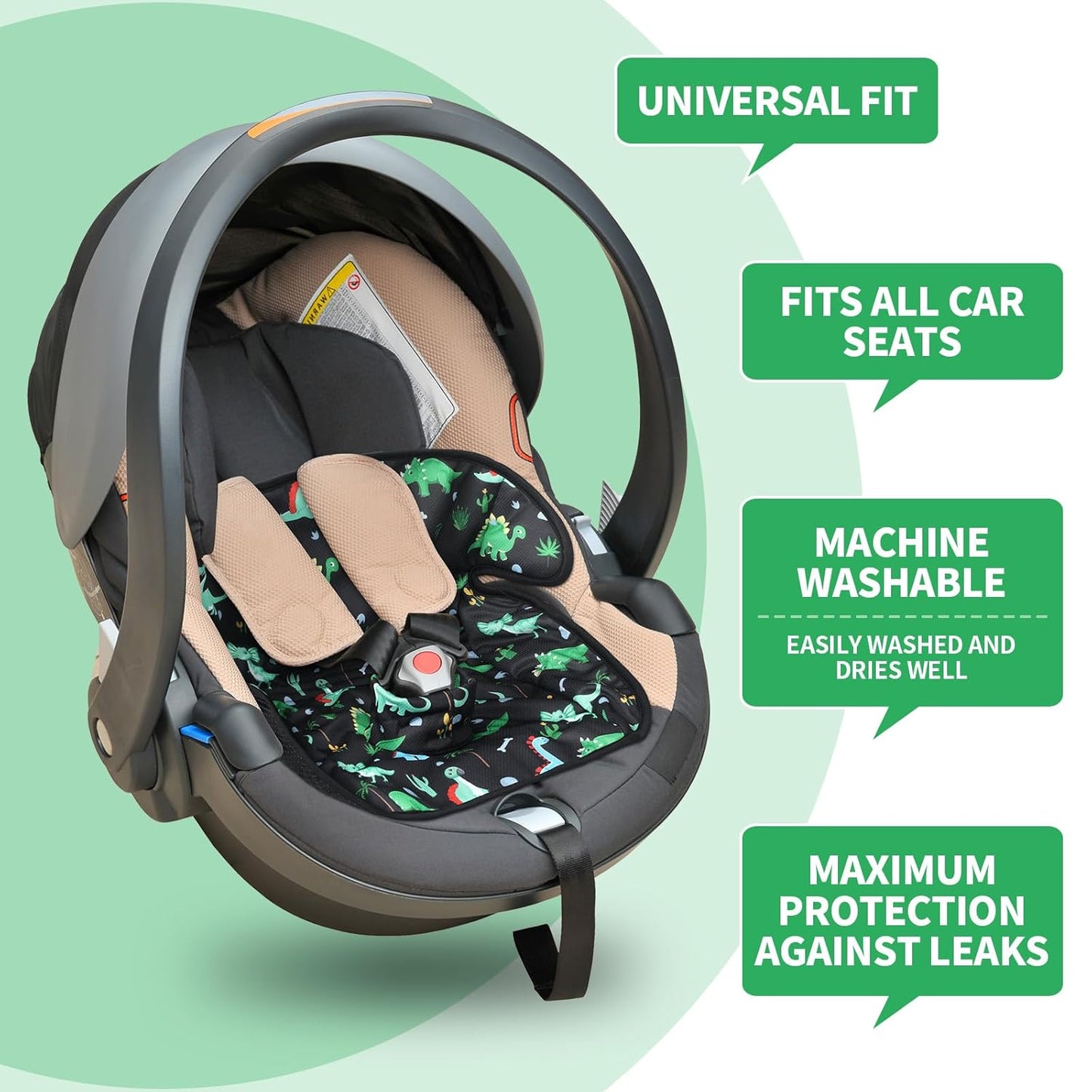HunnmingRe 2 Pack Floral Car Seat Protector for Potty Training Waterproof Piddle Pad Cover from Spillages Nappy Leaks Toilet Training Anti Slip Backing Strollers Carseat Liner for Toddlers Babies