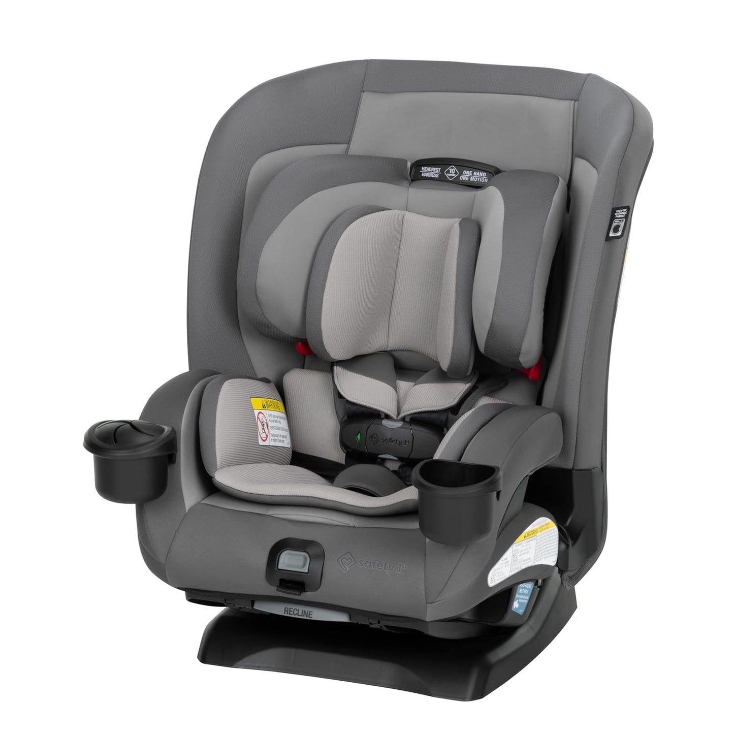 Safety 1st EverSlim 4-in-1 Convertible Car Seat, SecureTech Chest Clip, Ultra-Slim, 4-Mode Infant to Booster, Baby Car Seat, 5-100 lbs, Memory Foam, Office Space