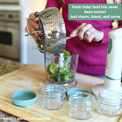 Sage Spoonfuls Baby Food Maker, Processor and Immersion Blender with Dishwasher-Safe Stainless Steel Attachments for Meal Prep & Baby-Led Weaning, White