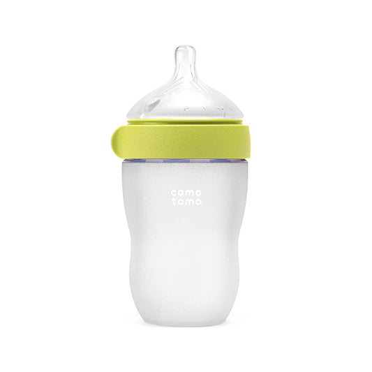 Comotomo Silicone Baby Bottle Gen 2 – 2026 Release (8oz) – Soft, Wide-Neck Bottle for Comfortable Feeding with Dual Anti Colic Vents (Includes Medium Flow Nipples), Yellow (Double Pack)