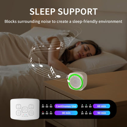 Sleep Better Anywhere–Portable White Noise Machine for Baby & Adults – 26 Non-Looping Sounds, Travel Sleep Sound Machine with Night Light, Timer, Compact for Bedroom, Office, Camping, Cruise