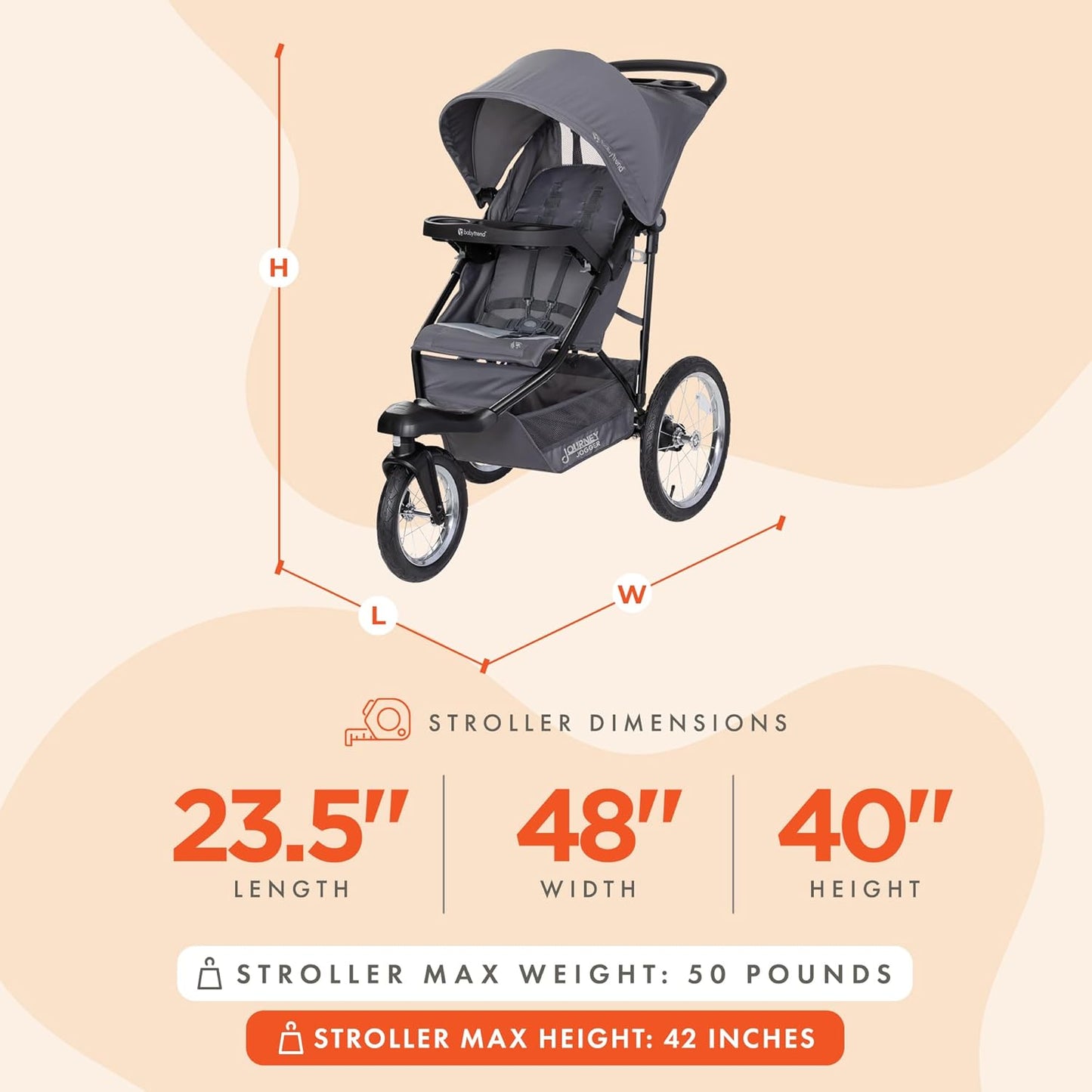 Baby Trend Journey Jogger, Stellar Black