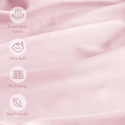 Pack and Play Sheets Fitted 4 Pack, Breathable Baby Playard Mattress Sheet Compatible with Graco Pack n Play, Mini Crib Sheets Fitted for Girls, Pink & Purple Playpen Mattress Sheets