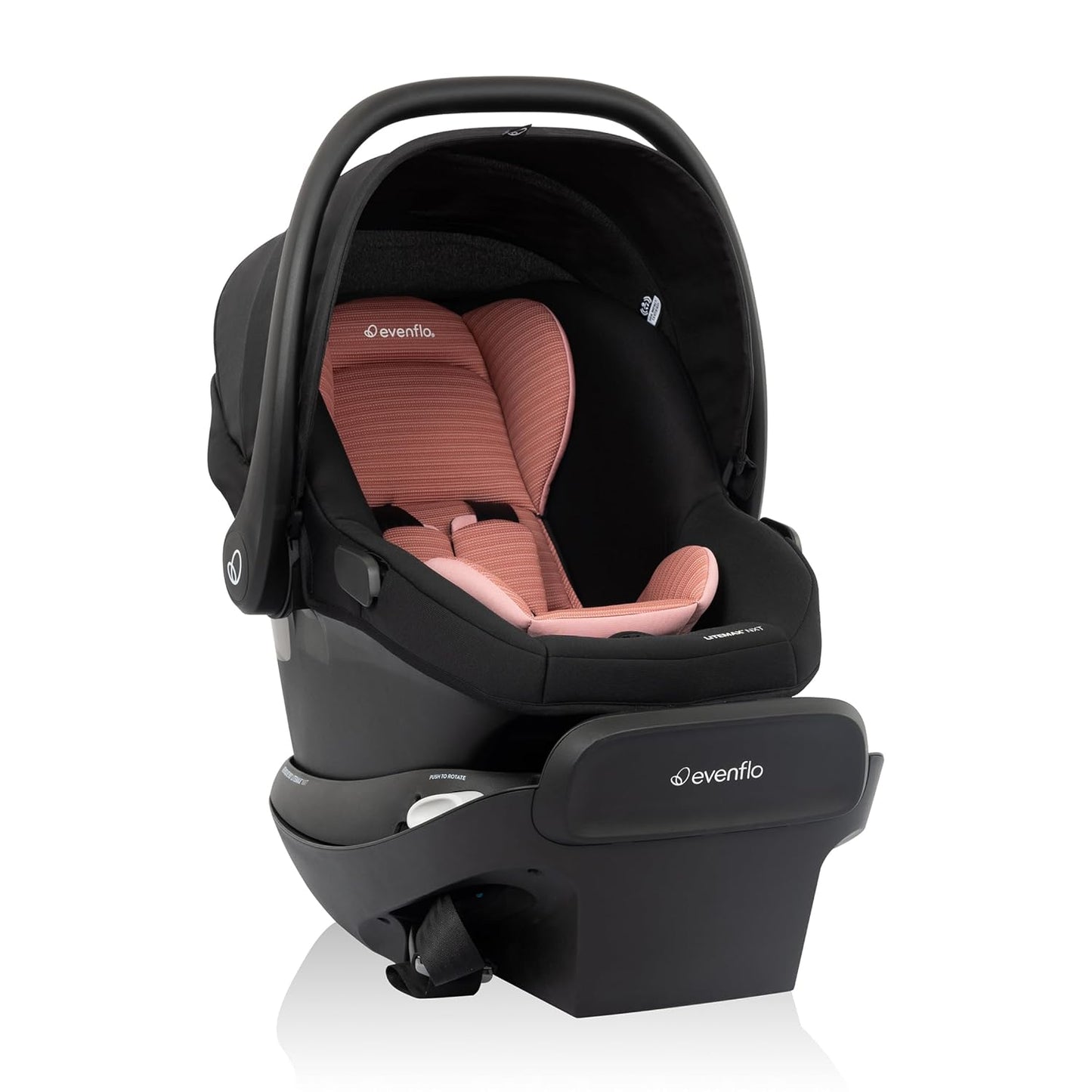 Evenflo Revolve180 LiteMax NXT Rotating Rear-Facing Lightweight Preemie and Infant Car Seat 3-30lbs. with SensorySoothe. Easy Install with Base (Agate Purple)