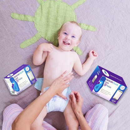 ECO-REFILLS Diaper Pail Refills - Fits Dekor PLUS Extra Thick, Powerful Odor Elimination & Fresh Powder Scent | Easy to Replace and Dispose of Diaper Bag 9 Count (Pack of 1)