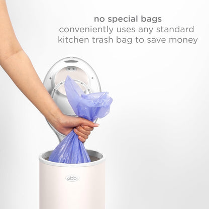 Ubbi Steel Diaper Pail, Odor Locking, No Special Bag Required, Award-Winning, Registry Must-Have, White