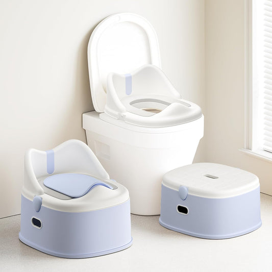 3-in-1 Toddler Potty Training Toilet for Boys and Girls with Soft Cushion Multi-use Baby Potty Chair for Toddlers 1-3 Training Potty Seat Toddler Toilet Baby Potty Training Seat with Step Stool