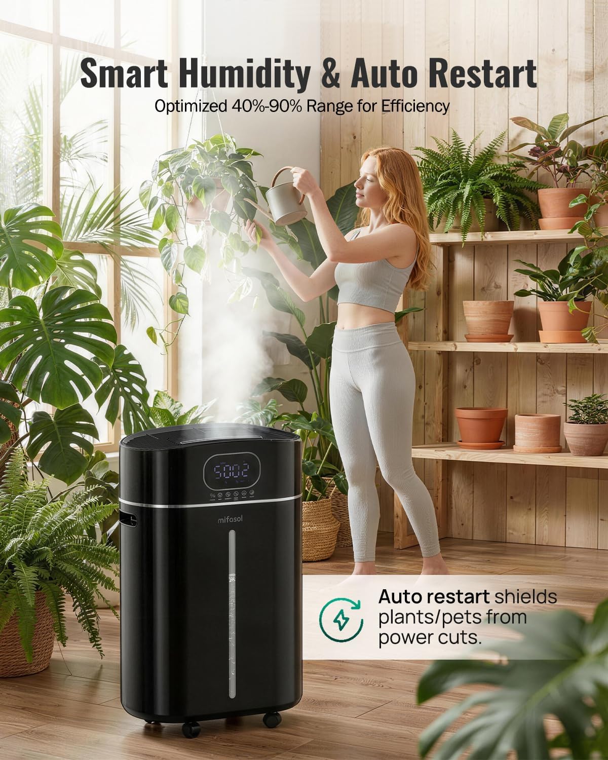 Humidifier Large Room Warm and Cool Mist, 3.2Gal/12L Humidifiers for Home 800 sq ft, Air Humidifiers for Bedroom with Diffuser & Flame Light, Whole House Humidifiers for Nursery Baby Plants, White