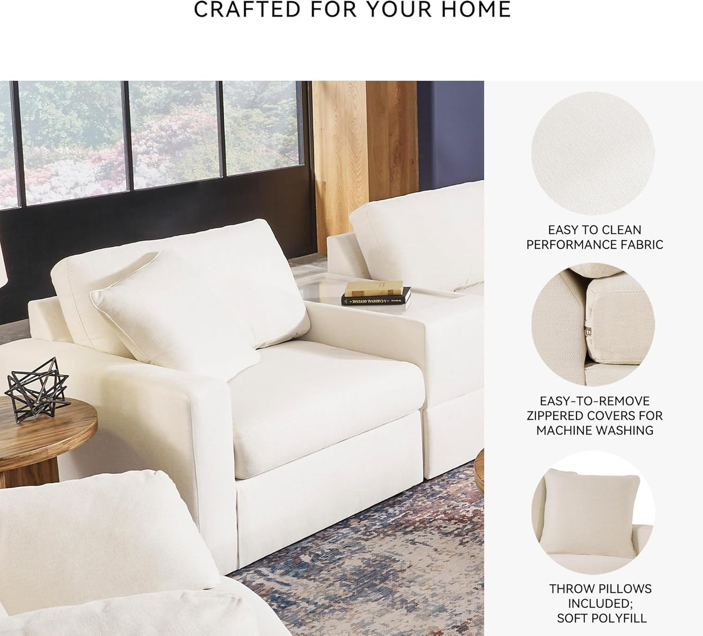 Signature Design by Ashley Modmax Coastal Press-Back Swivel Glider Rocker Recliner with Machine Washable Cover, Hidden Storage Compartments and 2 Bolster Pillows, Beige - Colors B