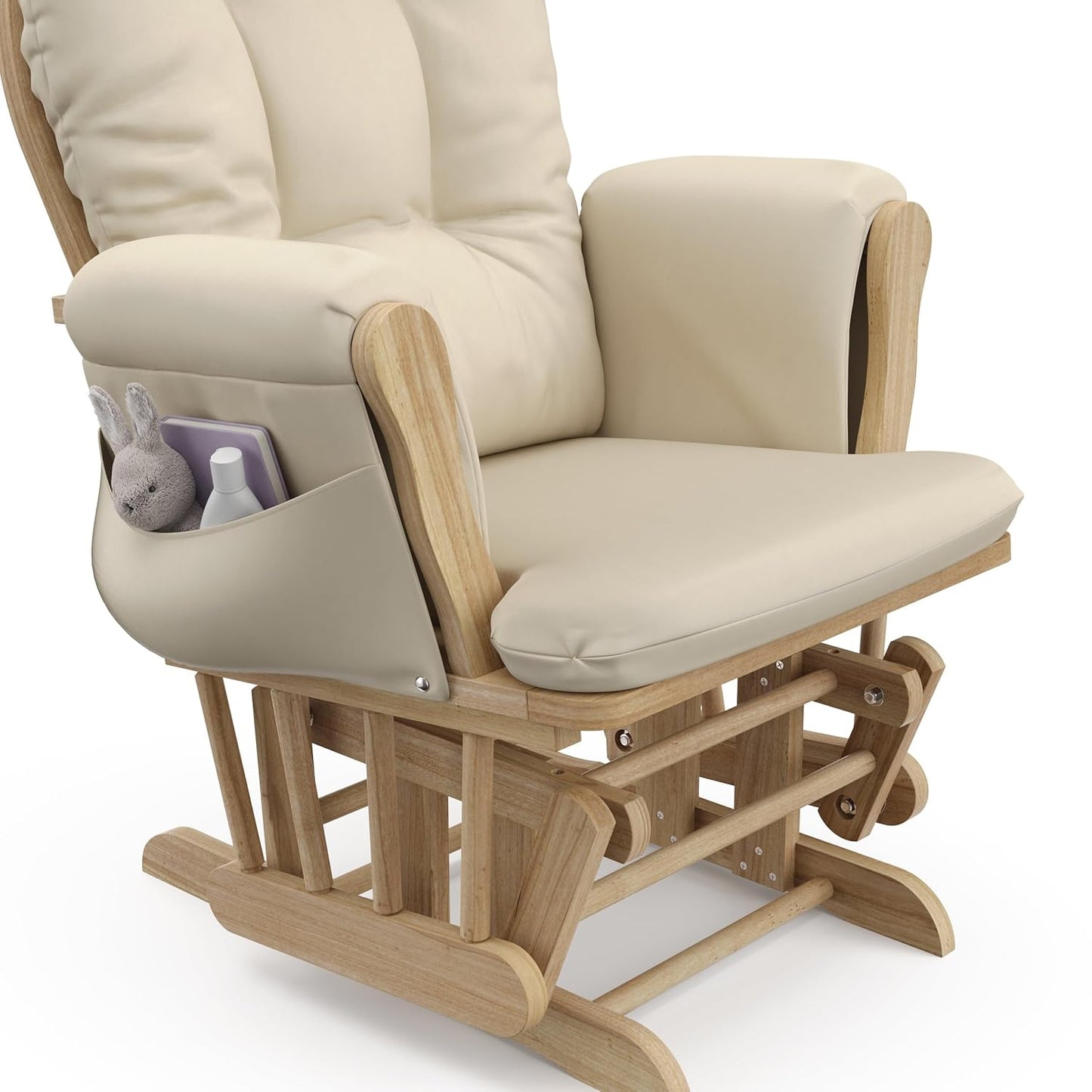 Storkcraft Premium Hoop Glider & Ottoman (White/Gray) — GREENGUARD Gold Certified Nursery Glider, Solid Wood Craftsmanship, Smooth-Gliding, Award-Winning - Colors A