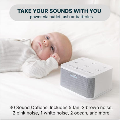 Serene Evolution 45 Sound Portable White Noise Machine - Sleep Sound Machine for Adults, Kids, Baby, Home, Office Privacy - White Noise Machine for Office - Nature Sound Machine - White Noise Maker