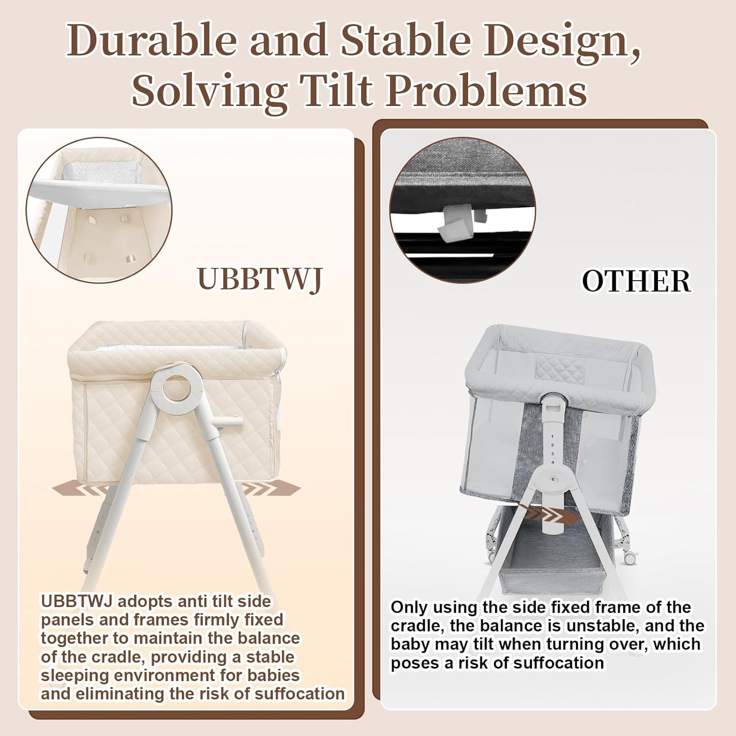 Baby Bassinet Bedside Crib for Newborn, 4-in-1 Baby Bassinet Bedside Sleeper with Mesh & Mattress, Easy Move Crib for Newborns with Lockable Wheels & Storage Basket, 4-Adjustable Height(Grey) | Bassinet with Wheels, Storage Basket, 4 Height Adjustable