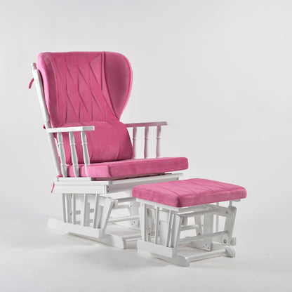 Comfort Deluxe Glider Chair and Ottoman Set (Silver)