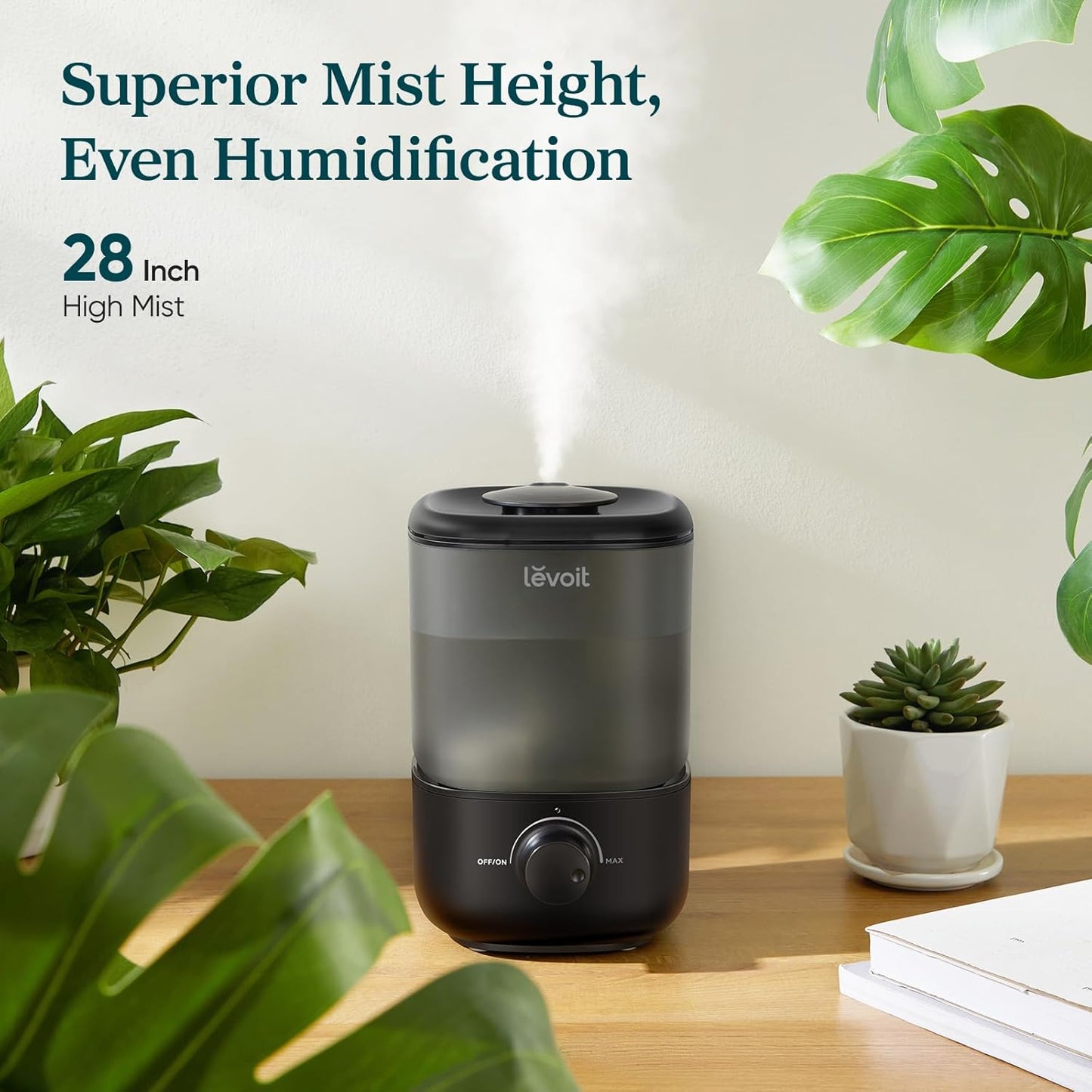 LEVOIT Dual 200S Smart Humidifiers for Bedroom, Top Fill, Customize Humidity for Home, Baby Nursery & Plants with Humidistat, Essential Oil Diffuser, Schedule, Timer, APP & Voice Control, 3L, Blue