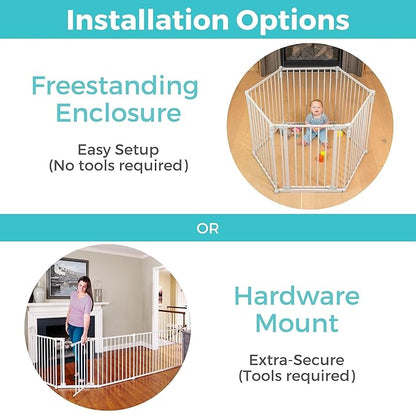 Toddleroo by North States 2 Panel Extension for 3 in 1 Metal Superyard: Adds up to 48" for an extra wide baby gate or play yard (48" width, Taupe)