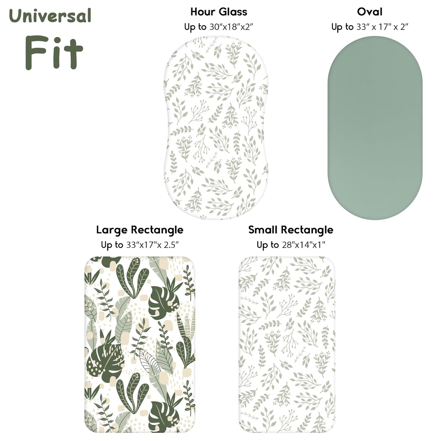 Yoofoss Pack and Play Sheets Fitted, Mini Crib Sheets 2-Pack for Pack N Play Mattress, Stretchy Playard Sheet, Soft and Breathable Green+Giraff