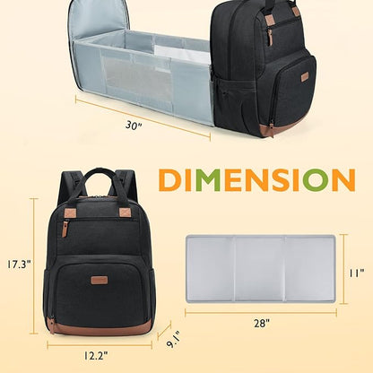 mommore Diaper Bag Backpack Large Travel Diaper Bags Unisex Baby Bag with Changing Pad, Stroller Straps