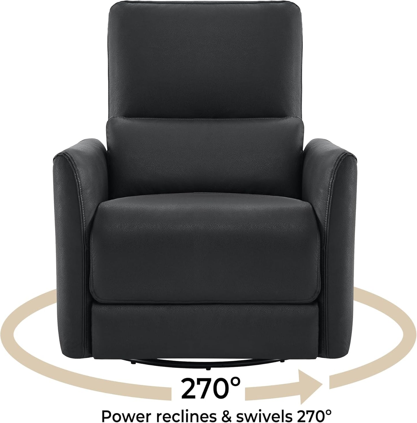 CHITA Power Recliner Chair Swivel Glider, FSC Certified Upholstered Living Room Nursery Reclining Sofa Chair with Lumbar Support, Linen