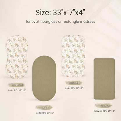 lulumoon Muslin Bassinet Sheets for Baby: Soft Bedside Sleeper Bassinet Fitted Sheets for Boys and Girls